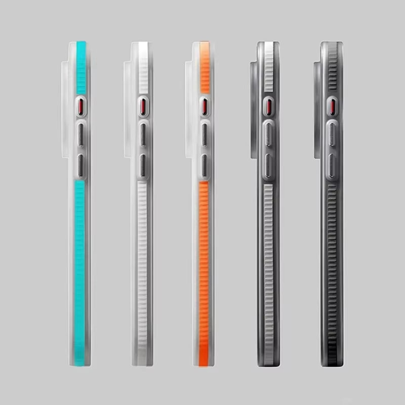 Corrugated Pattern Non-slip Bumper Hard PC Matte Case For iPhone