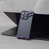 Luxury Irregular Metal Bumper Lens Film Protection Case For IPhone