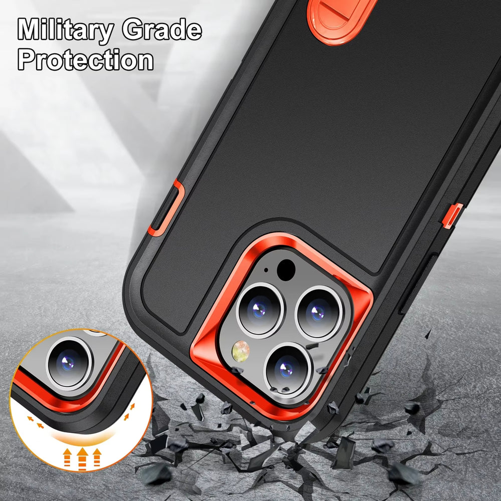 Heavy Duty Shockproof Anti-Scratch Rugged Protective with Kickstand Case For iPhone
