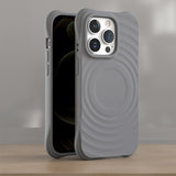 Liquid Silicone Wave Pattern Magsafe Phone Case For iPhone