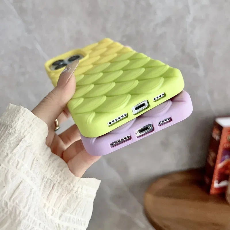 Fashion 3D Pattern Gradient Color Case For iPhone