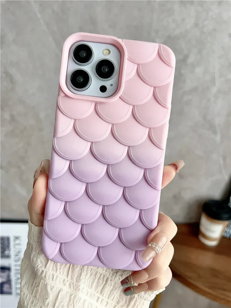 Fashion 3D Pattern Gradient Color Case For iPhone