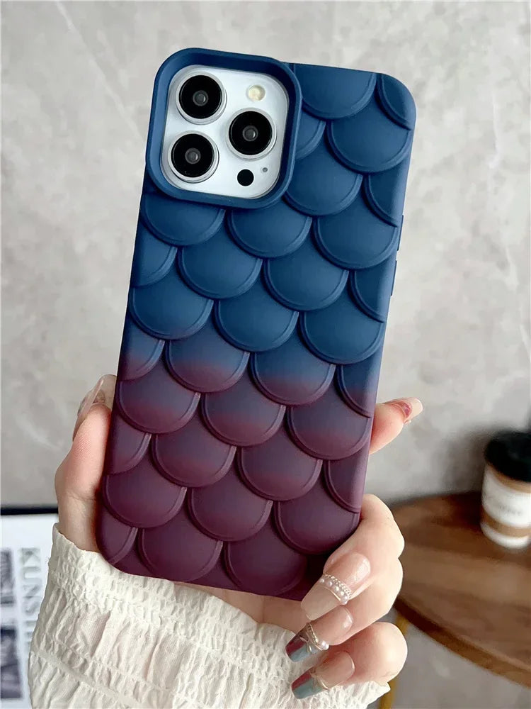 Fashion 3D Pattern Gradient Color Case For iPhone