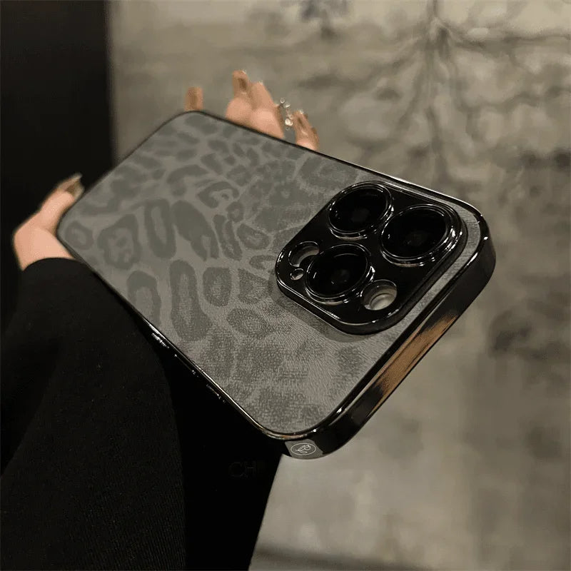 Leopard Texture Leather Case For iPhone