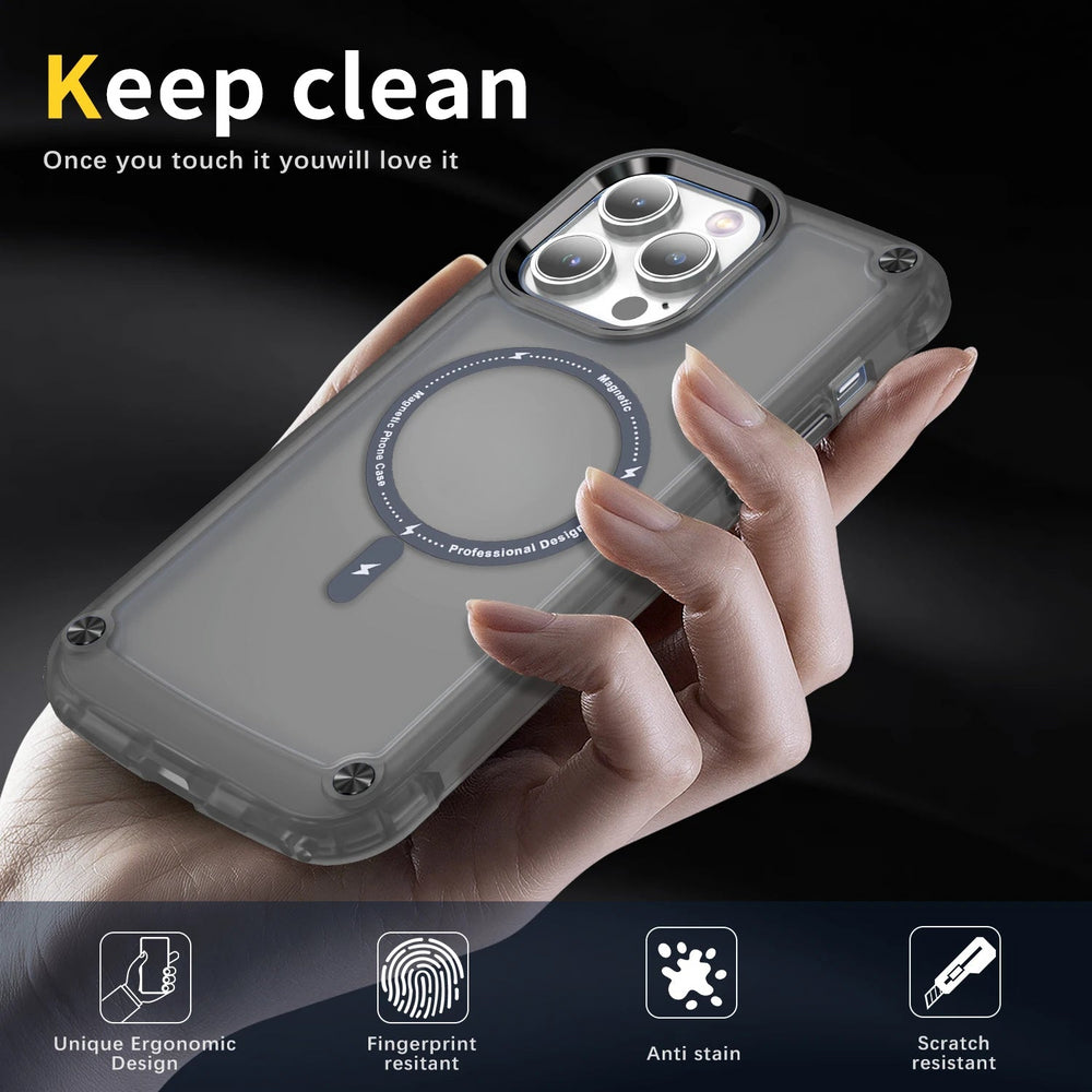 Translucent Hybrid Armor Shockproof Case For iPhone