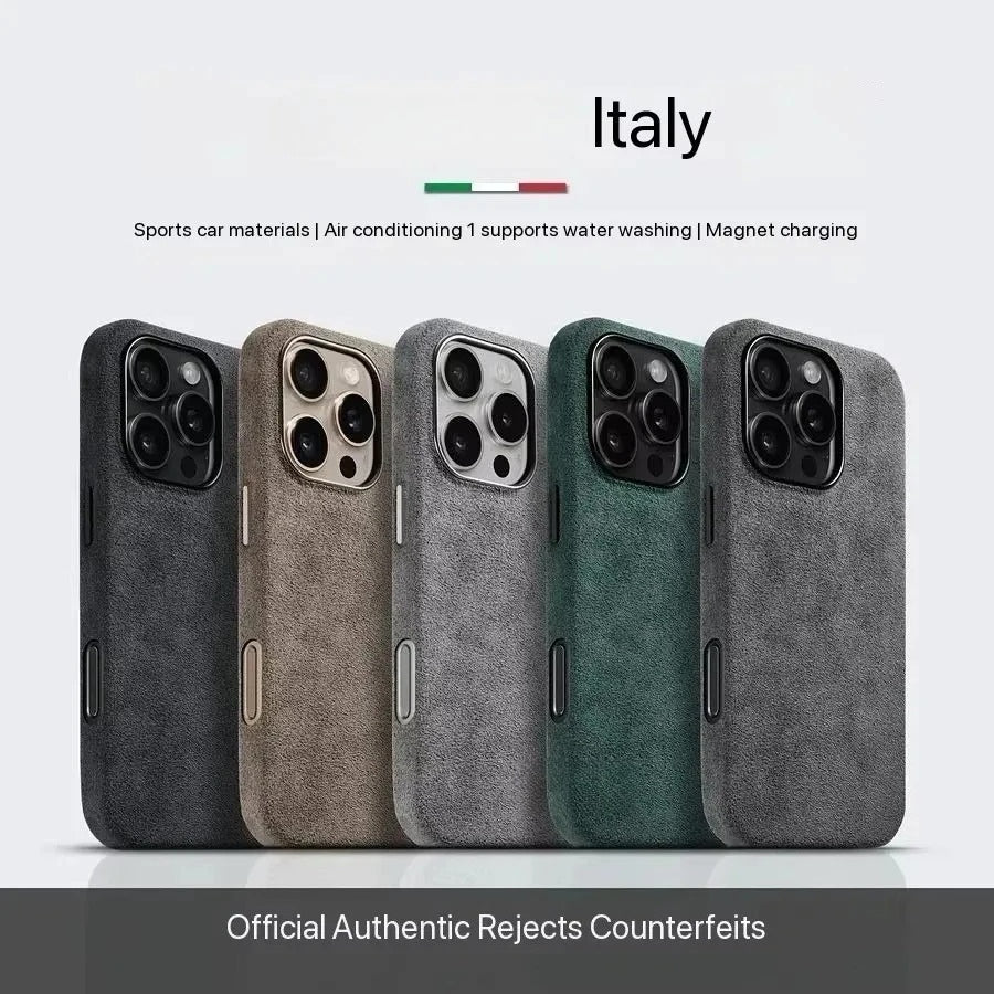 Italian Flip Fur Leather Magnetic Case for iPhone