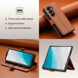 Luxury Leather Wallet Magnetic Armor Case for Samsung