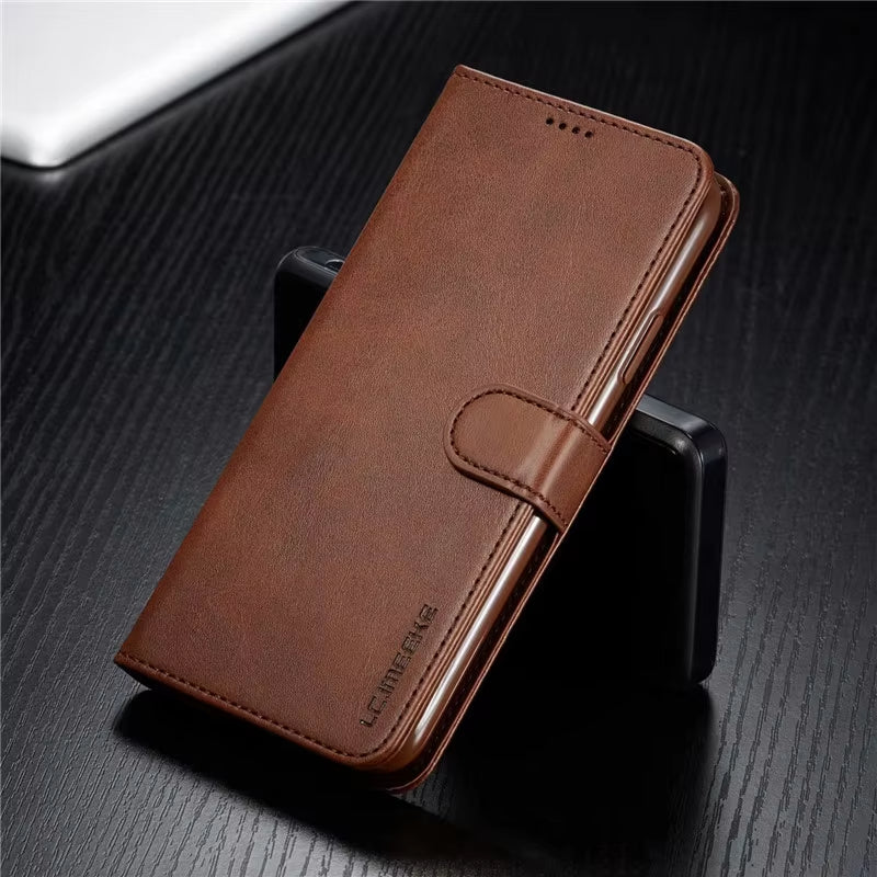 Business Leather + Flip Wallet Card Holder Case for Samsung Galaxy