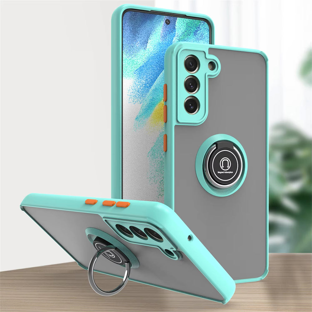 Car Magnetic Ring Bracket Silicone Cover Phone Case For Samsung Galaxy
