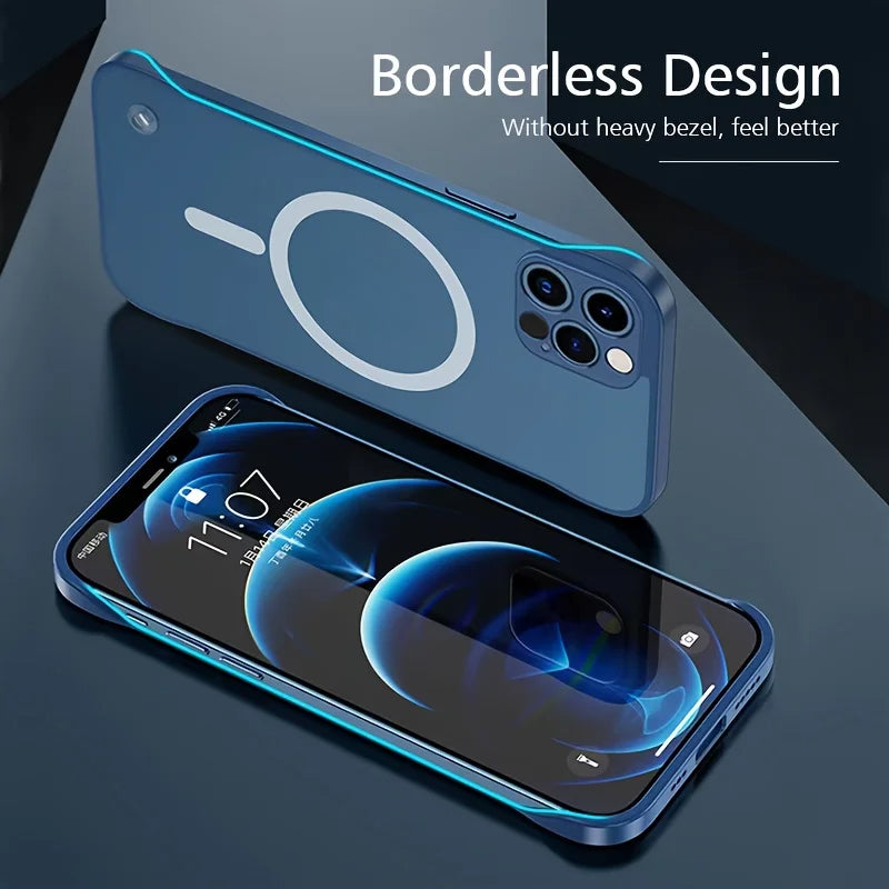 Magnetic Frameless Lihgt Thin Matte Phone Case For Iphone