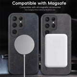 Magnetic For Magsafe Leather Case For Samsung Galaxy