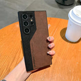 Luxury Double PU Leather Pattern Slim Color Case for Samsung
