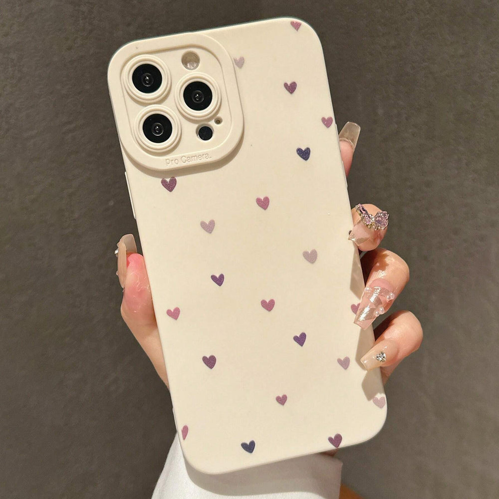 Colorful Small Love Heart Silicone Soft Phone Case For iPhone