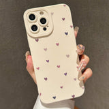 Colorful Small Love Heart Silicone Soft Phone Case For iPhone