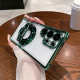 Luxury Magnetic Plating Stand Shockproof Clear Case For Samsung