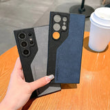 Luxury Double PU Leather Pattern Slim Color Case for Samsung