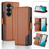 Luxury Leather Wallet Magnetic Armor Case for Samsung