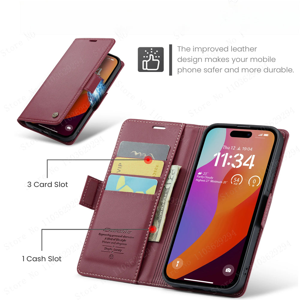 Luxury Business Leather Wallet Flip Case for Iphone