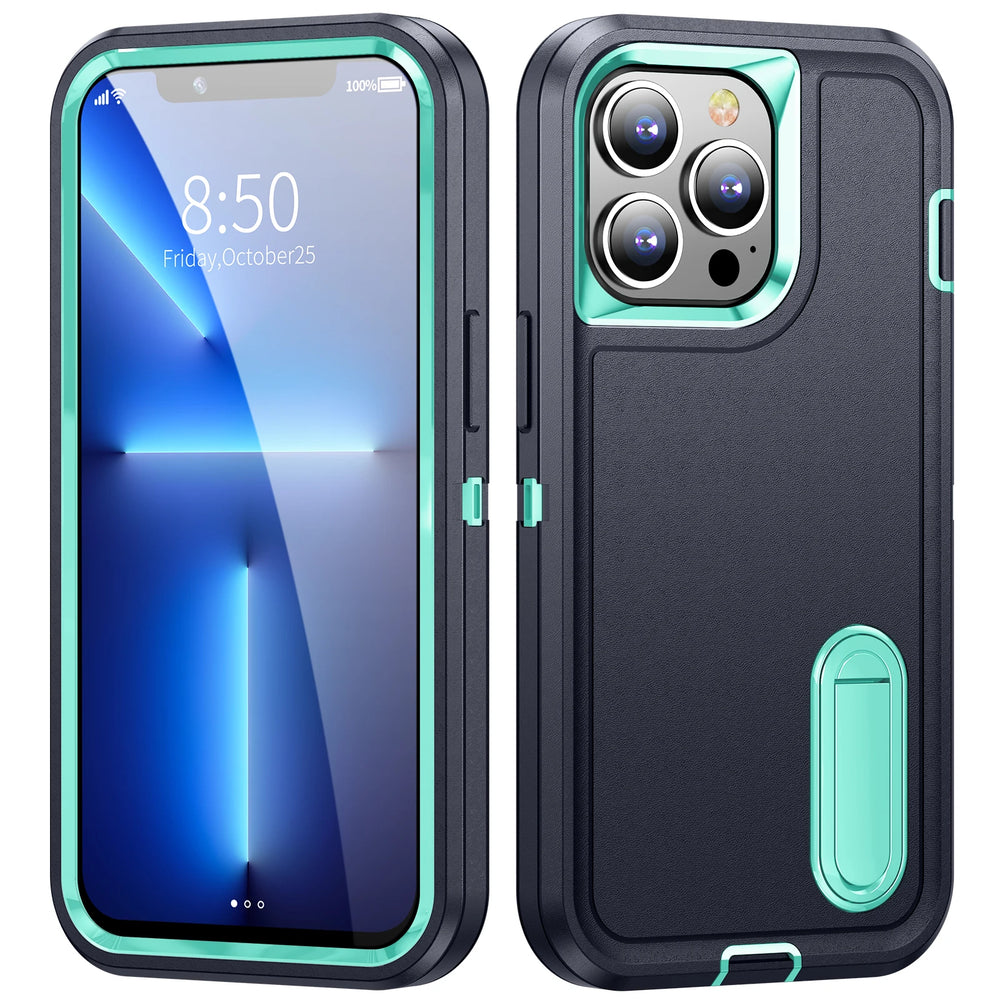 Heavy Duty Shockproof Anti-Scratch Rugged Protective with Kickstand Case For iPhone