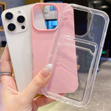 Luxury 2in1 Card Bag Candy Phone Case For iPhone