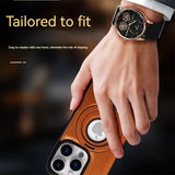 Luxury Magnetic Stand Ring PU Leather Phone Case For iPhone
