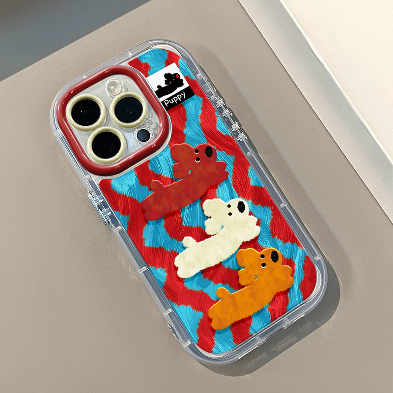 Cartoon Striped Sausage Dog Phone Case For iPhone