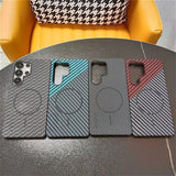 Luxury Carbon Fiber Magnetic Phone Case For Samsung