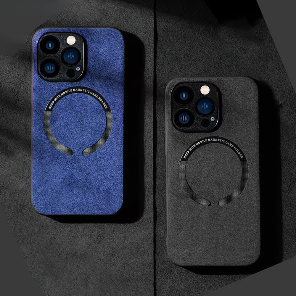 Luxury Suede Leather For Magsafe Magnetic Case For iPhone