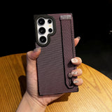 Tech Fabric Magnetic Wrist Strap Kickstand Case for Samsung