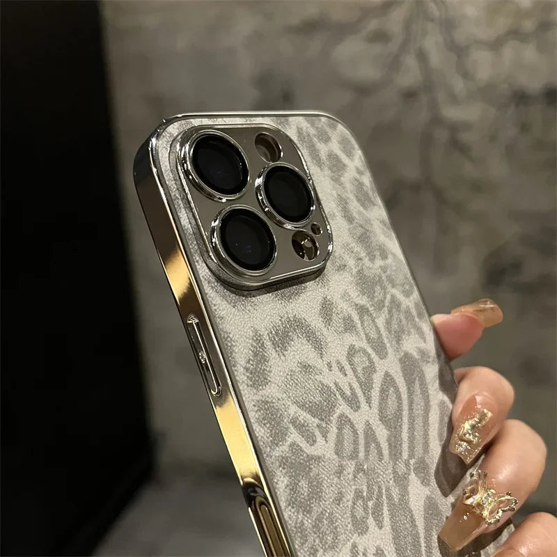 Leopard Texture Leather Case For iPhone