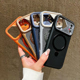 Magnetic Carbon Fiber Kickstand Case for iPhone