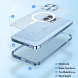 Magsafe Magnetic Metal Aluminum Alloy Translucent Case For iPhone