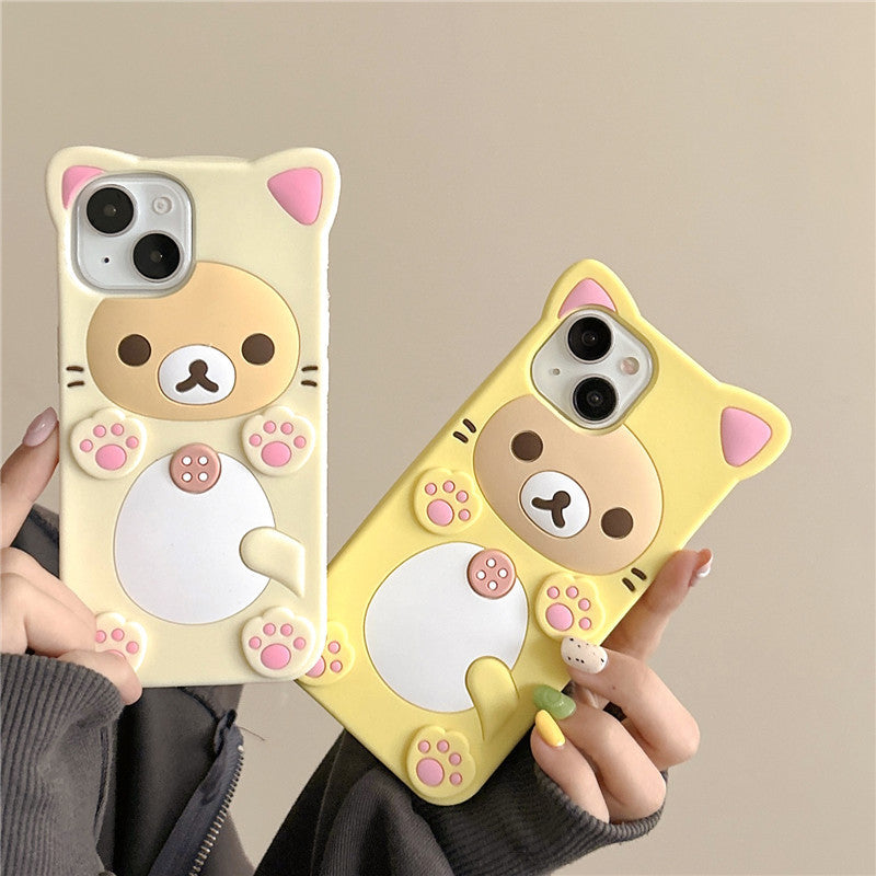 3D Cartoon Kawaii Rilakkuma Bear Soft Silicon Case For iPhone