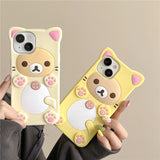 3D Cartoon Kawaii Rilakkuma Bear Soft Silicon Case For iPhone