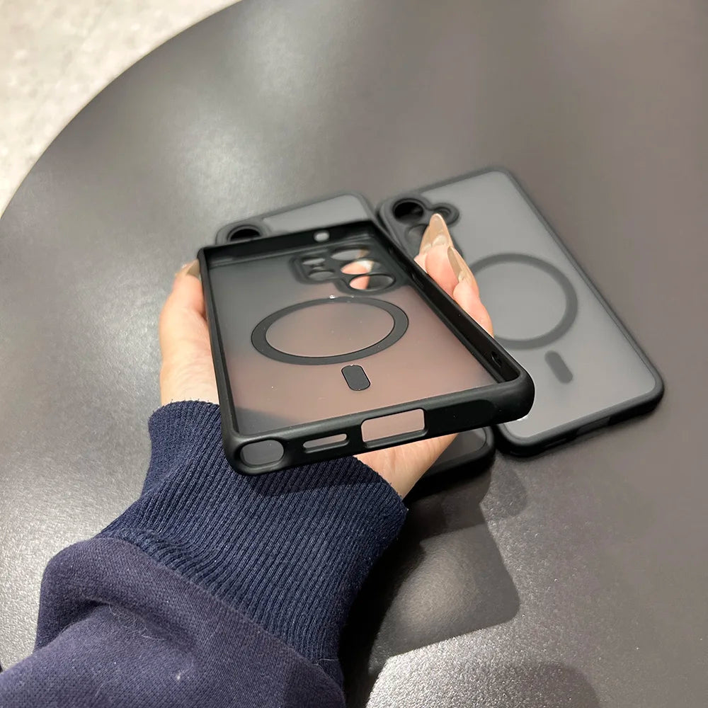 Translucent Magnetic Matte Case For Samsung