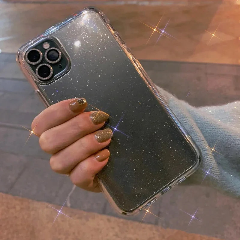 Glitter Bling Clear Silicone Acrylic Case for IPhone