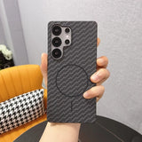 Luxury Carbon Fiber Magnetic Phone Case For Samsung