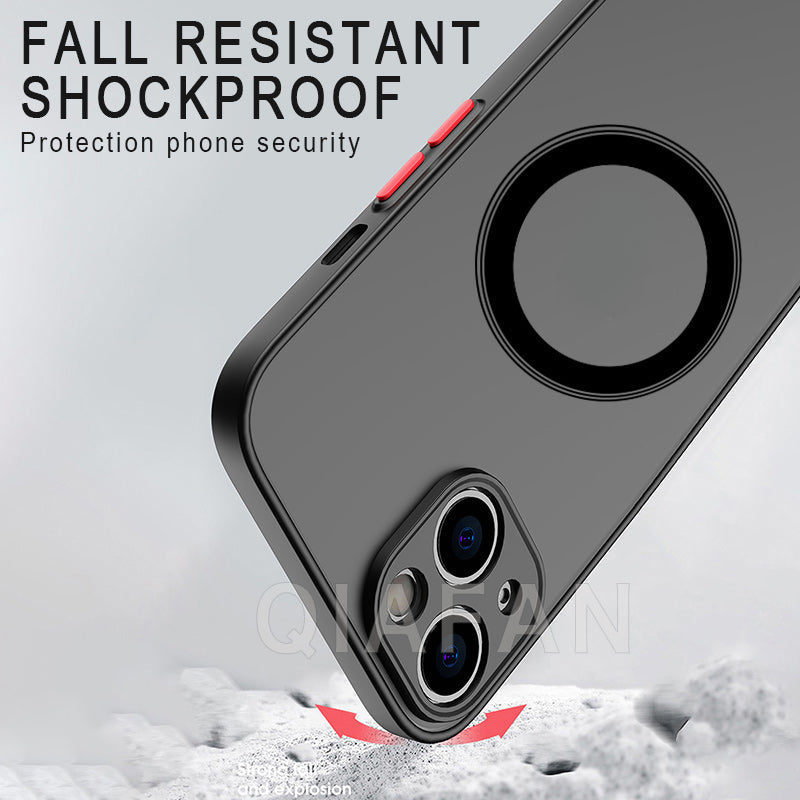 Magnetic Matte Shockproof Case For iPhone