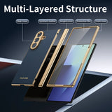 Full Cover Leather Case With Screen Tempered Glass for Samsung
