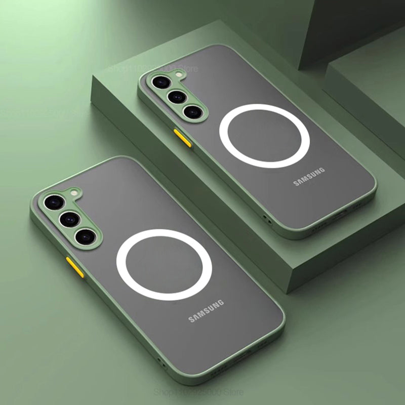 Magnetic Matte Clear Shockproof Case For Samsung