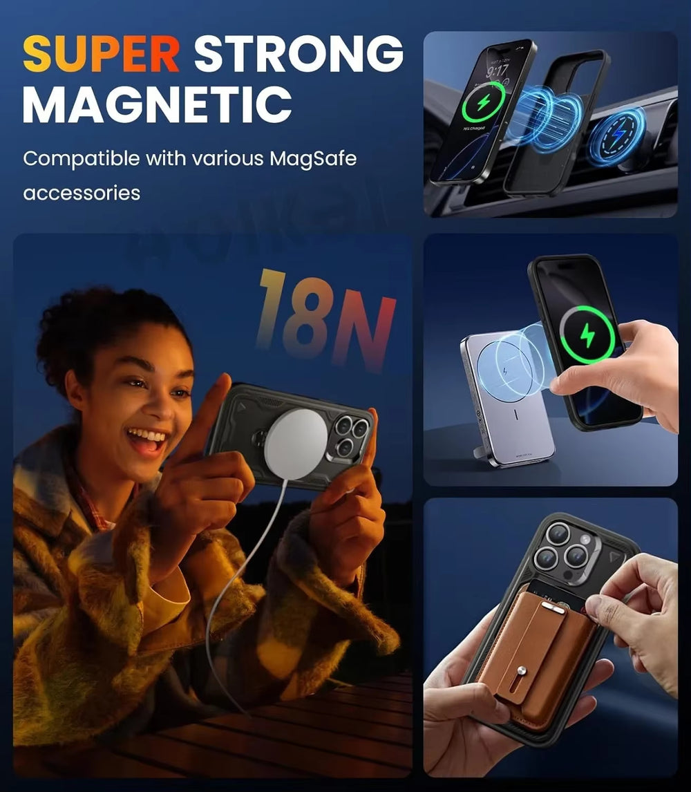 Shockproof Armor Metal Ring Holder Case For iPhone