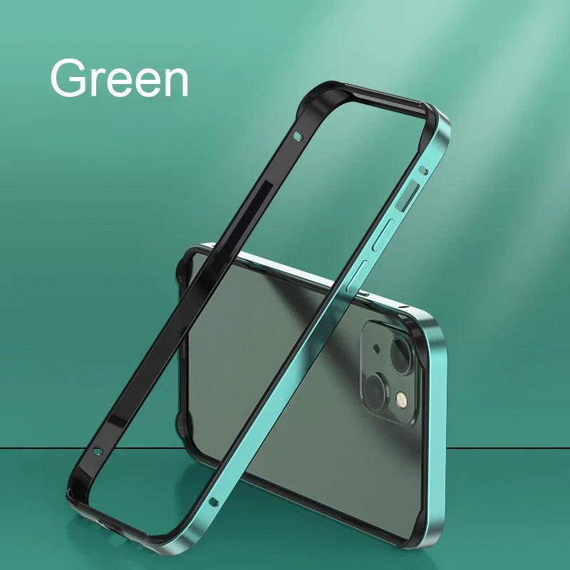 Hybrid Silicone Frame Aluminum Metal Phone Case For iPhone