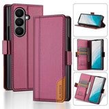 Luxury Leather Wallet Magnetic Armor Case for Samsung