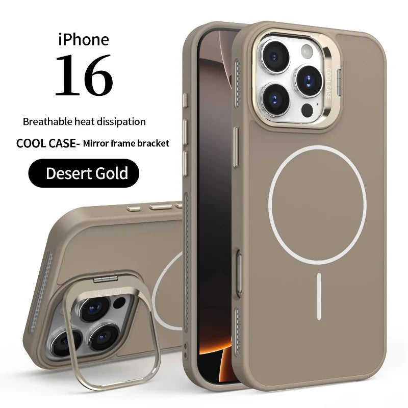 Magnetic Camera Stand Phone Case For iPhone