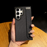 Tech Fabric Magnetic Wrist Strap Kickstand Case for Samsung