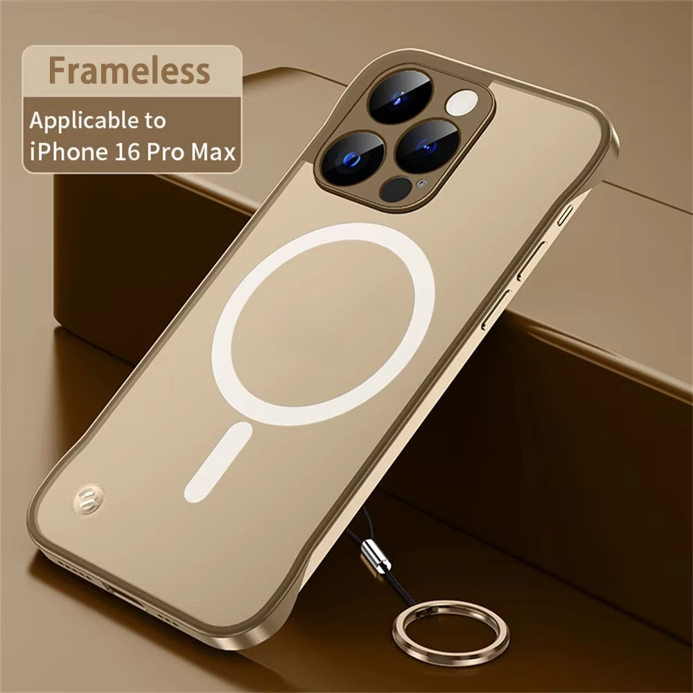 Magnetic Frameless Lihgt Thin Matte Phone Case For Iphone