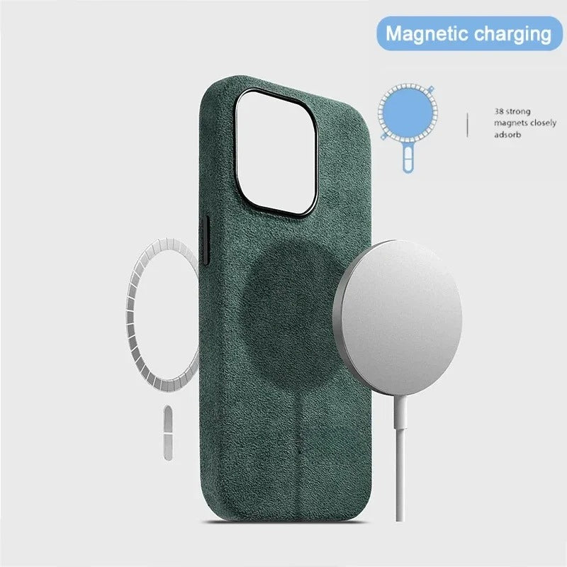 Italian Flip Fur Leather Magnetic Case for iPhone