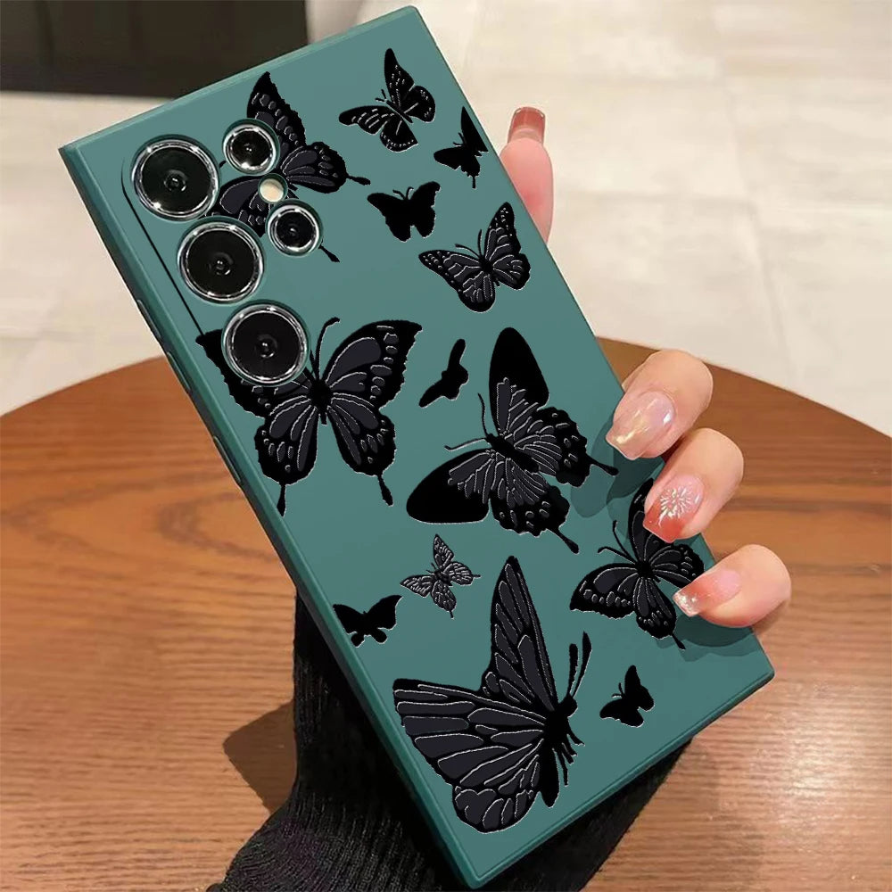 Black Butterfly Phone Case For Samsung Galaxy