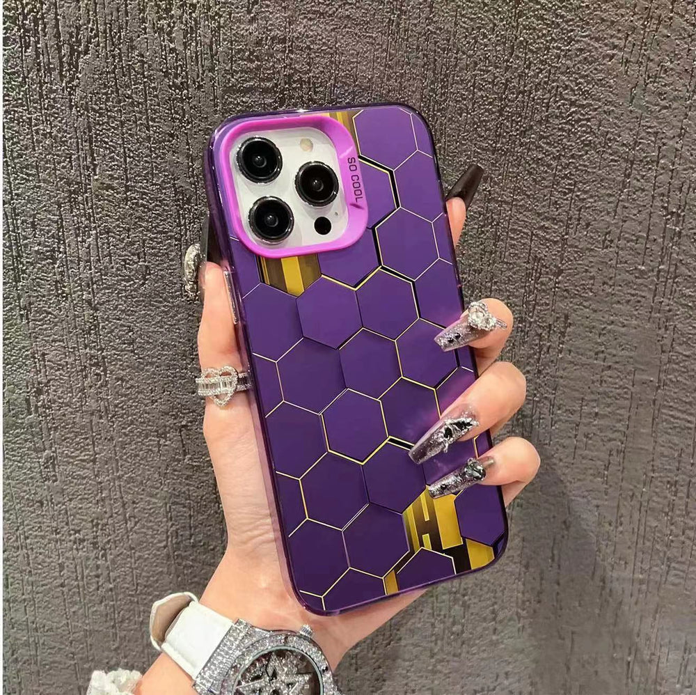 Luxury Honeycomb Cube Cyberpunk Case For iPhone