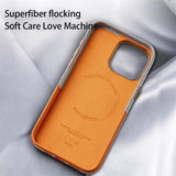 Double Leather Microfiber Flocked Magnetic Phone Case For iPhone